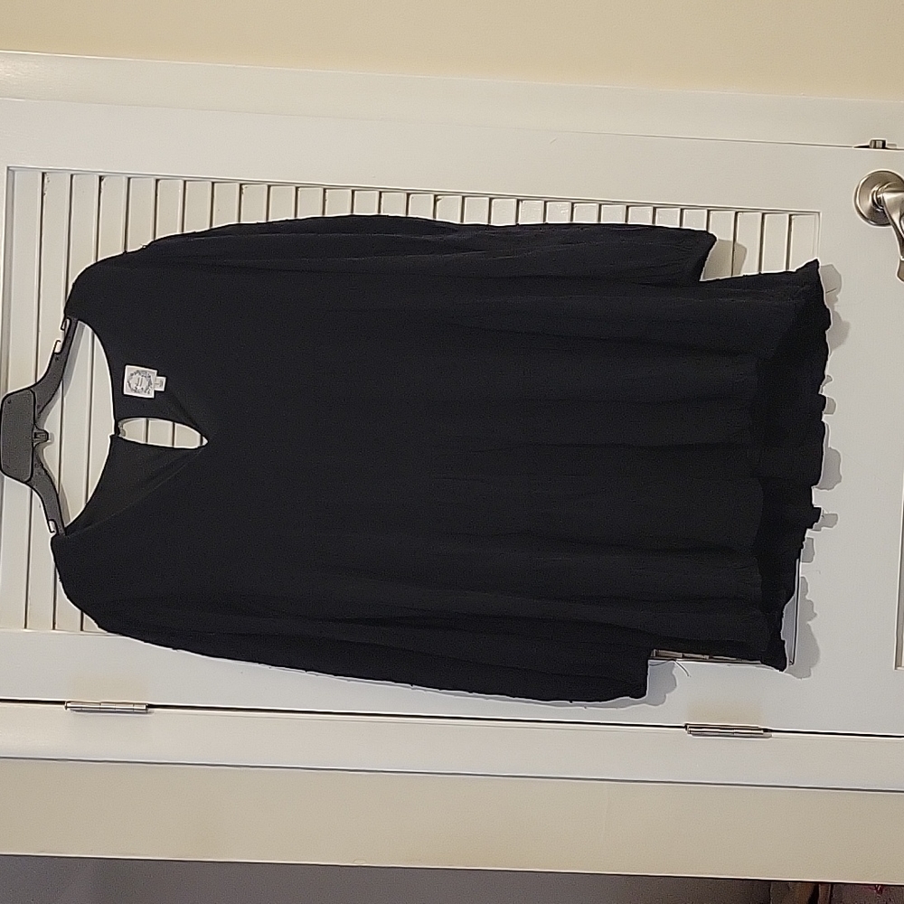 Blue Rain Navy Blue tiered Swiss dot dress size Large